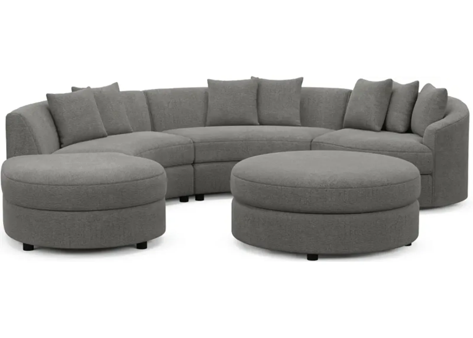 Allegra Foam Comfort 4-Piece Sectional with Left-Facing Chaise and Ottoman - Living Large Charcoal