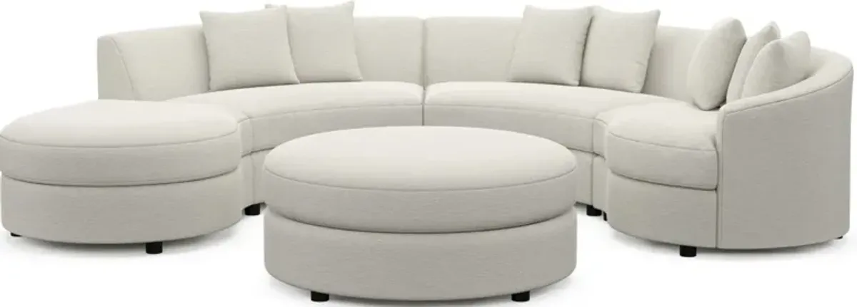 Allegra Foam Comfort 4-Piece Sectional with Left-Facing Chaise and Ottoman - Living Large White