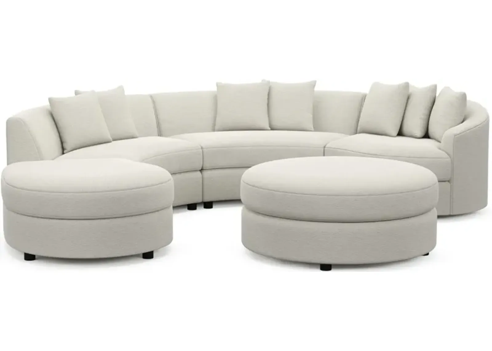 Allegra Foam Comfort 4-Piece Sectional with Left-Facing Chaise and Ottoman - Living Large White