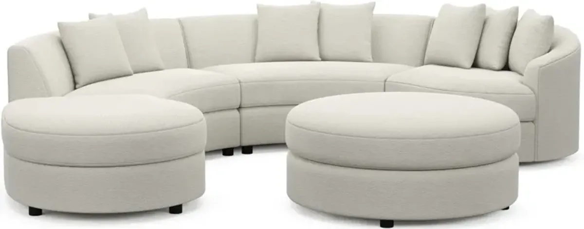 Allegra Foam Comfort 4-Piece Sectional with Left-Facing Chaise and Ottoman - Living Large White