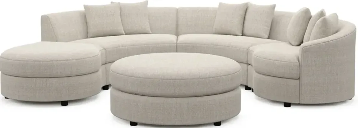 Allegra Foam Comfort 4-Piece Sectional with Left-Facing Chaise and Ottoman - Mason Porcelain