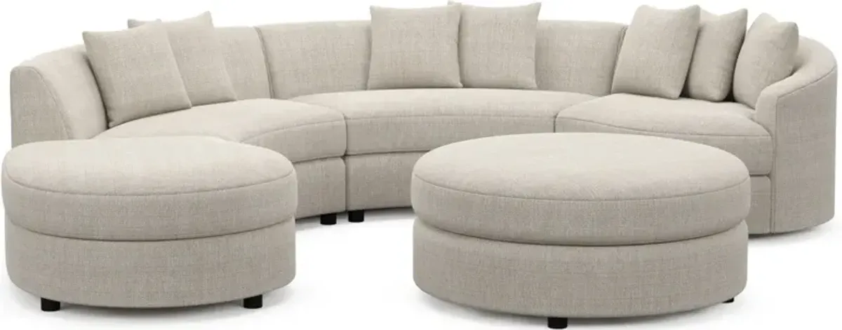 Allegra Foam Comfort 4-Piece Sectional with Left-Facing Chaise and Ottoman - Mason Porcelain