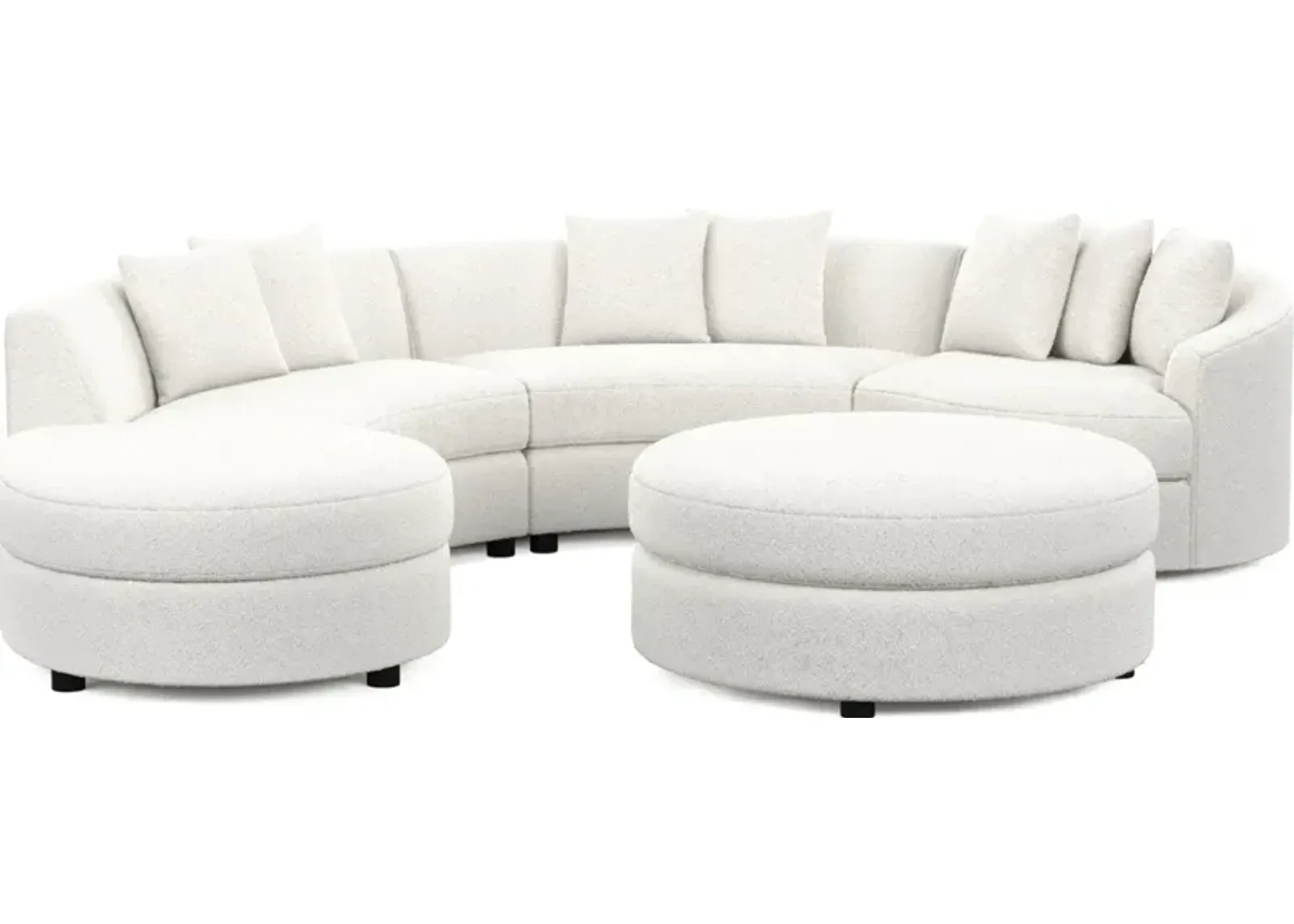 Allegra Foam Comfort 4-Piece Sectional with Left-Facing Chaise and Ottoman - Bloke Snow