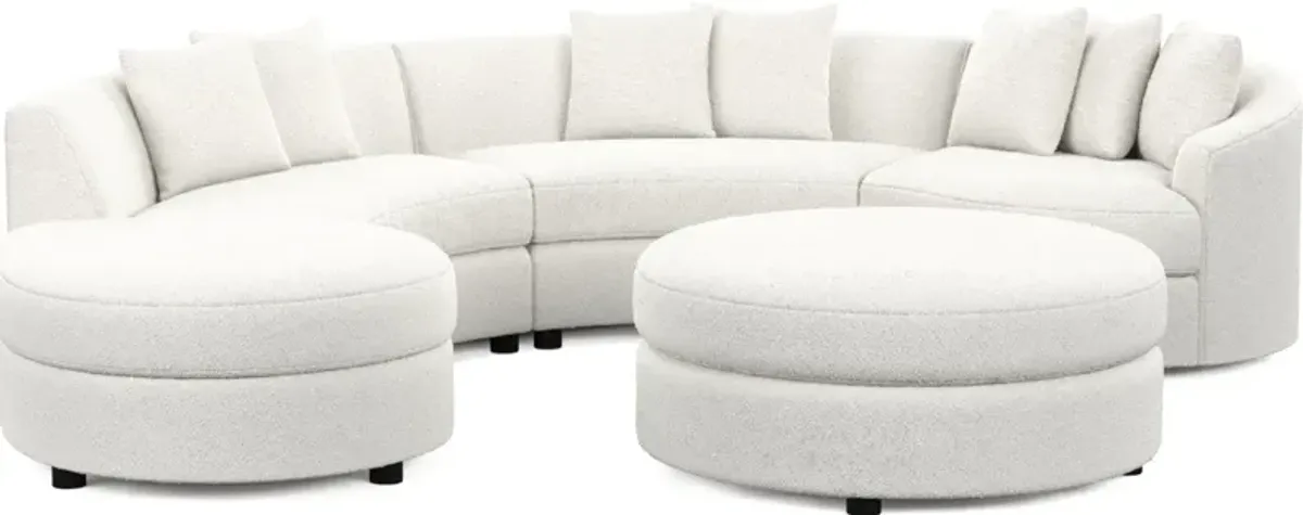 Allegra Foam Comfort 4-Piece Sectional with Left-Facing Chaise and Ottoman - Bloke Snow