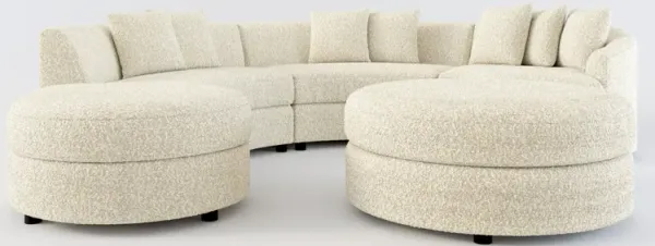 Allegra Foam Comfort 4-Piece Sectional with Left-Facing Chaise and Ottoman - Bloke Cotton