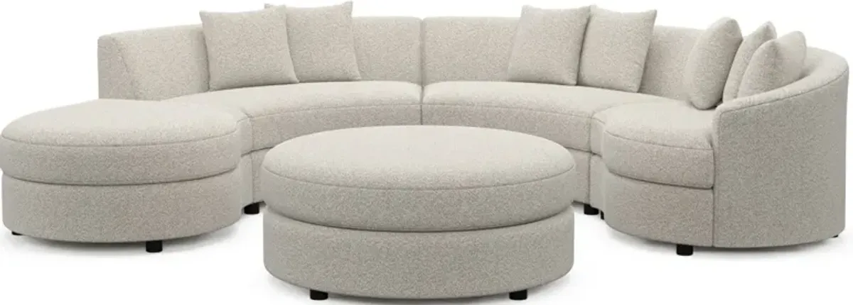 Allegra Foam Comfort 4-Piece Sectional with Left-Facing Chaise and Ottoman - Muse Stone