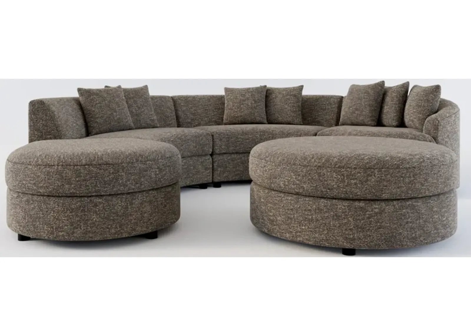 Allegra Foam Comfort 4-Piece Sectional with Left-Facing Chaise and Ottoman - M Walnut