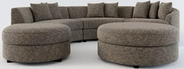 Allegra Foam Comfort 4-Piece Sectional with Left-Facing Chaise and Ottoman - M Walnut