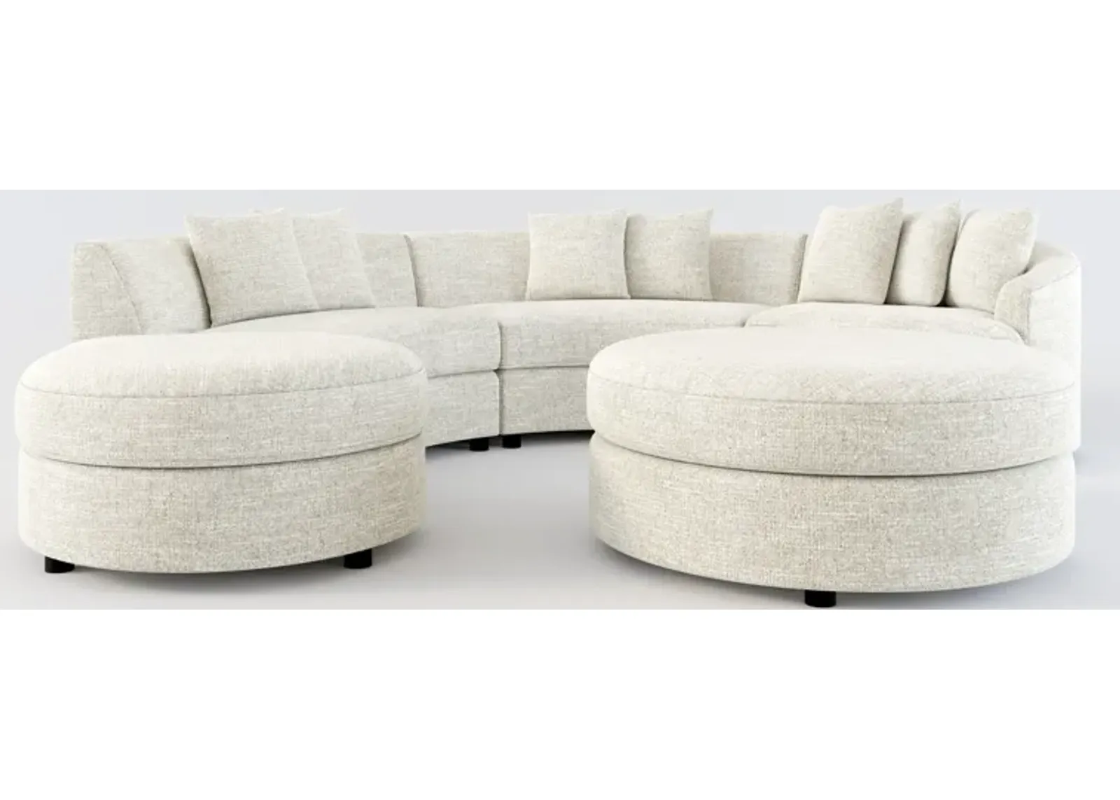 Allegra Foam Comfort 4-Piece Sectional with Left-Facing Chaise and Ottoman - M Ivory