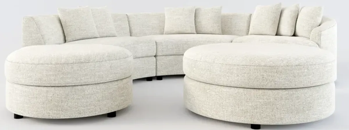 Allegra Foam Comfort 4-Piece Sectional with Left-Facing Chaise and Ottoman - M Ivory