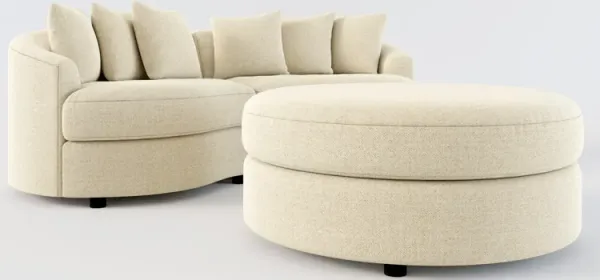 Allegra Foam Comfort 2-Piece Sectional and Ottoman - Broderick Sand