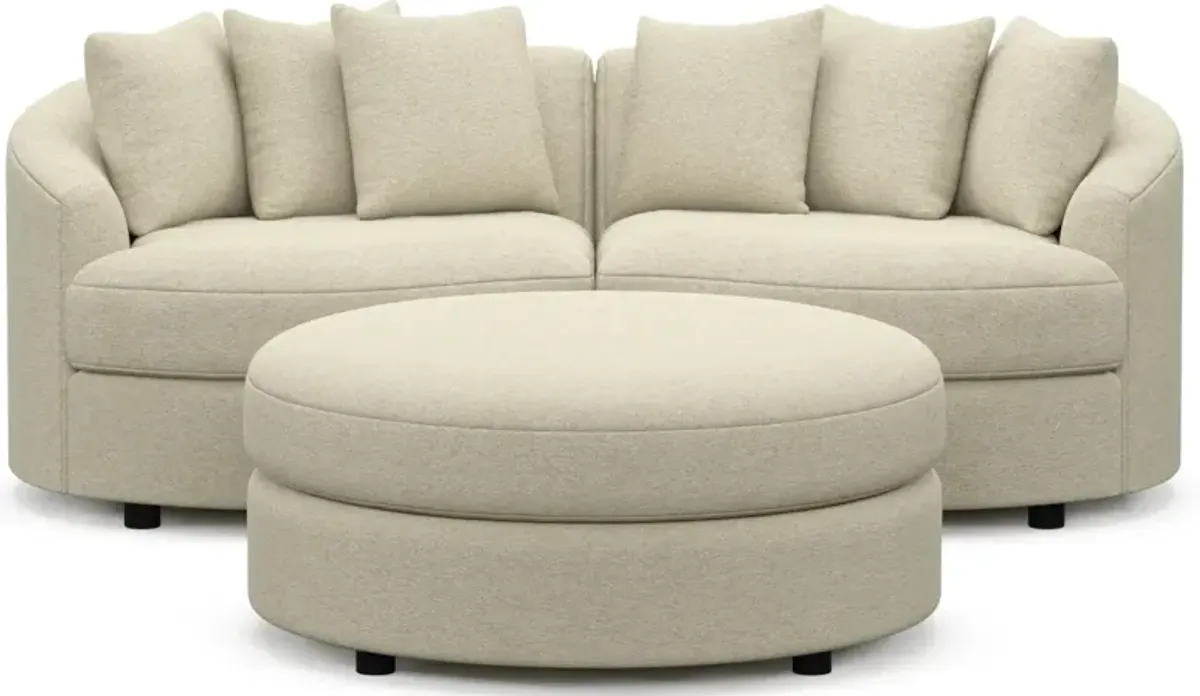 Allegra Foam Comfort 2-Piece Sectional and Ottoman - Bridger Shell