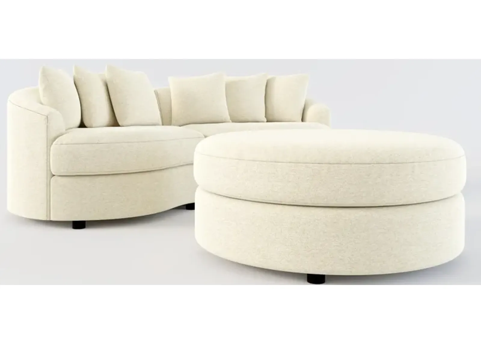 Allegra Foam Comfort 2-Piece Sectional and Ottoman - Bridger Shell