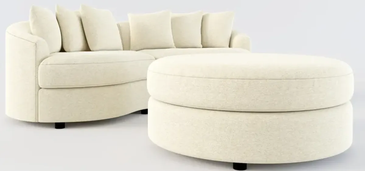 Allegra Foam Comfort 2-Piece Sectional and Ottoman - Bridger Shell