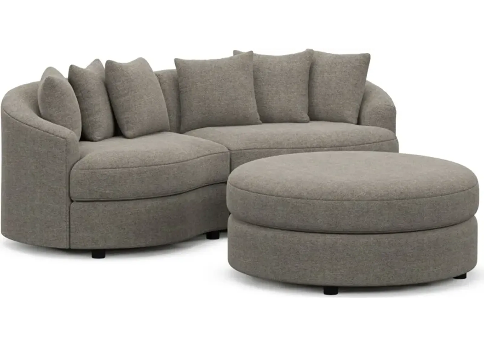 Allegra Foam Comfort 2-Piece Sectional and Ottoman - Bridger Metal