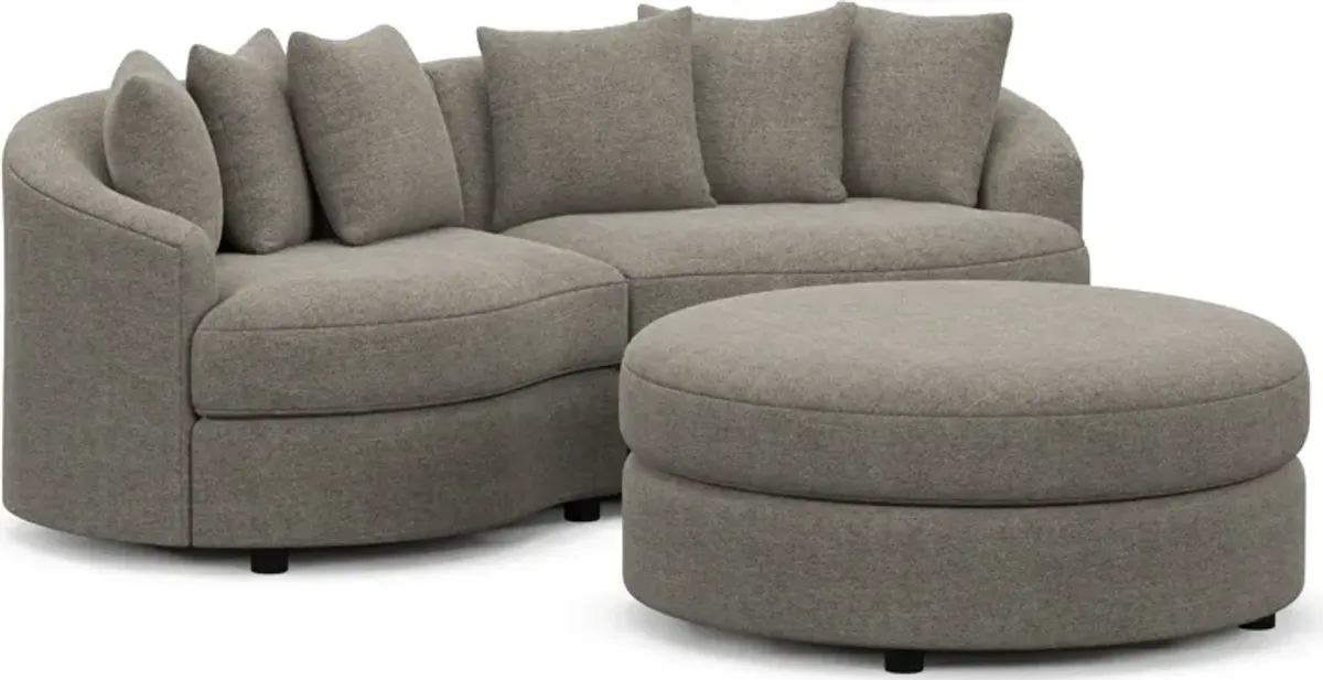 Allegra Foam Comfort 2-Piece Sectional and Ottoman - Bridger Metal