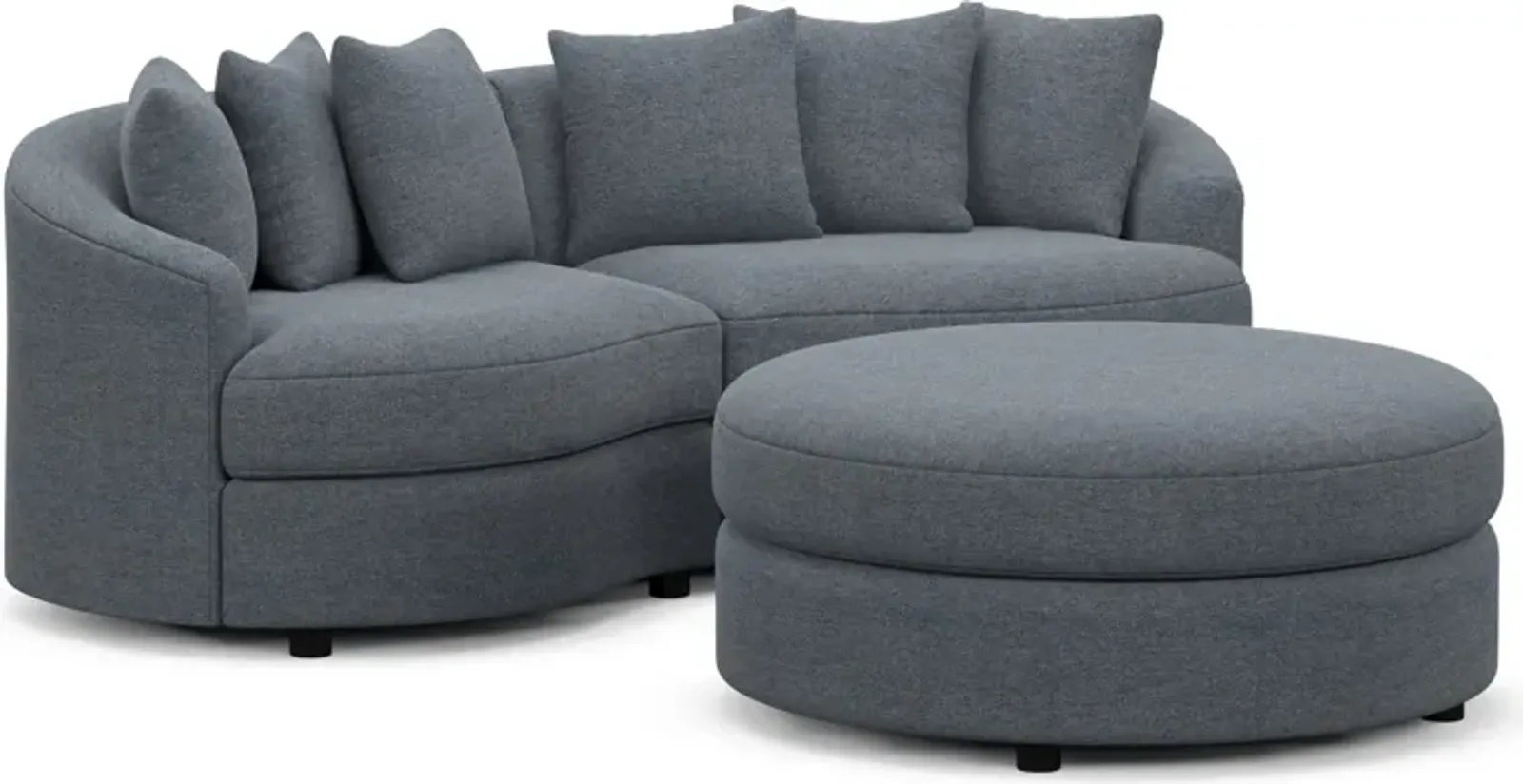 Allegra Foam Comfort 2-Piece Sectional and Ottoman - Bridger Navy