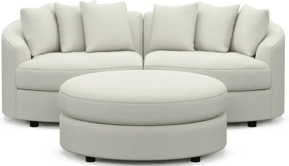 Allegra Foam Comfort 2-Piece Sectional and Ottoman - Liv Arctic