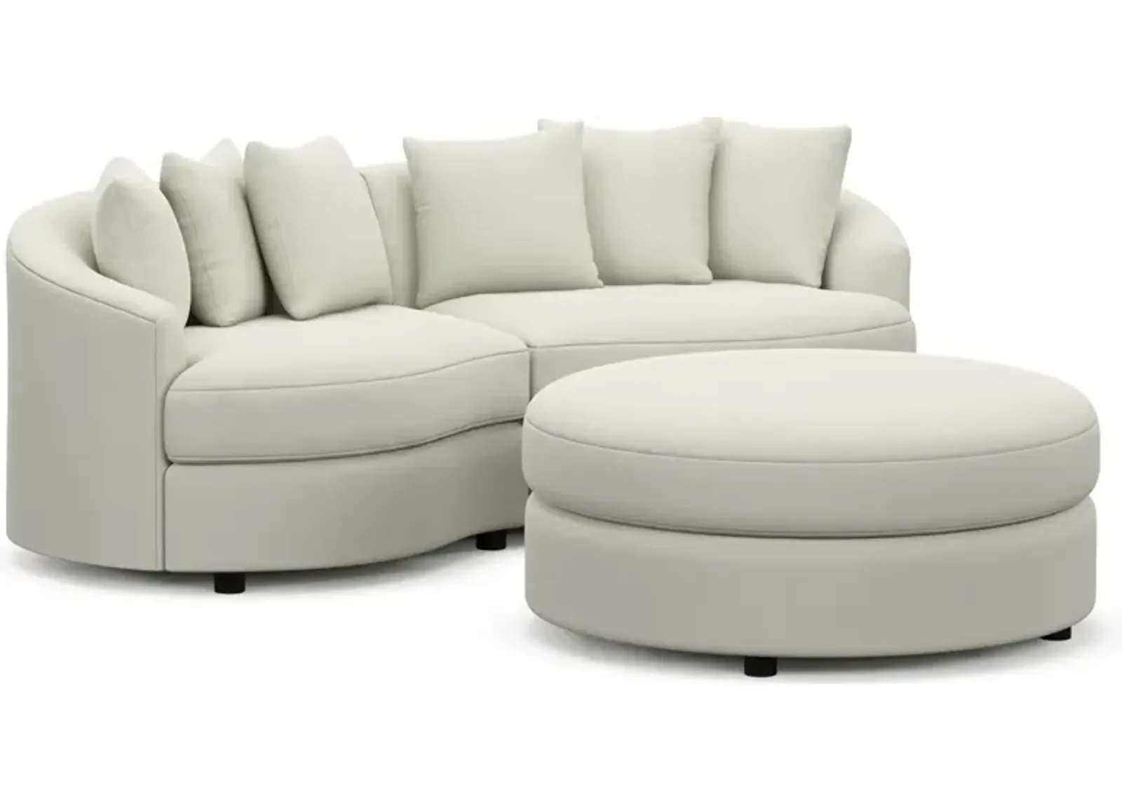 Allegra Foam Comfort 2-Piece Sectional and Ottoman - Liv Arctic