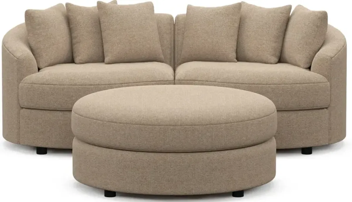 Allegra Foam Comfort 2-Piece Sectional and Ottoman - Liv Wicker