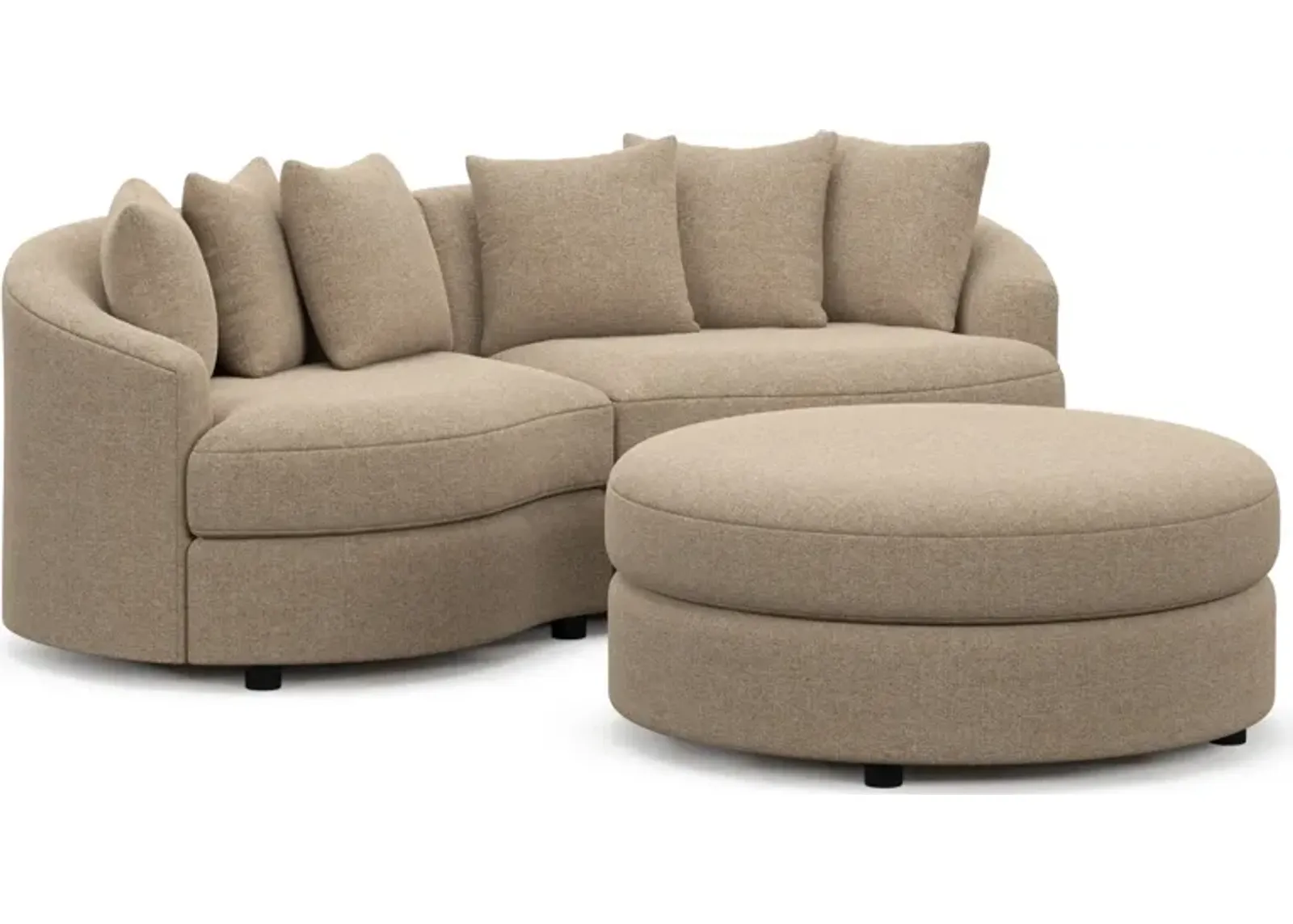 Allegra Foam Comfort 2-Piece Sectional and Ottoman - Liv Wicker