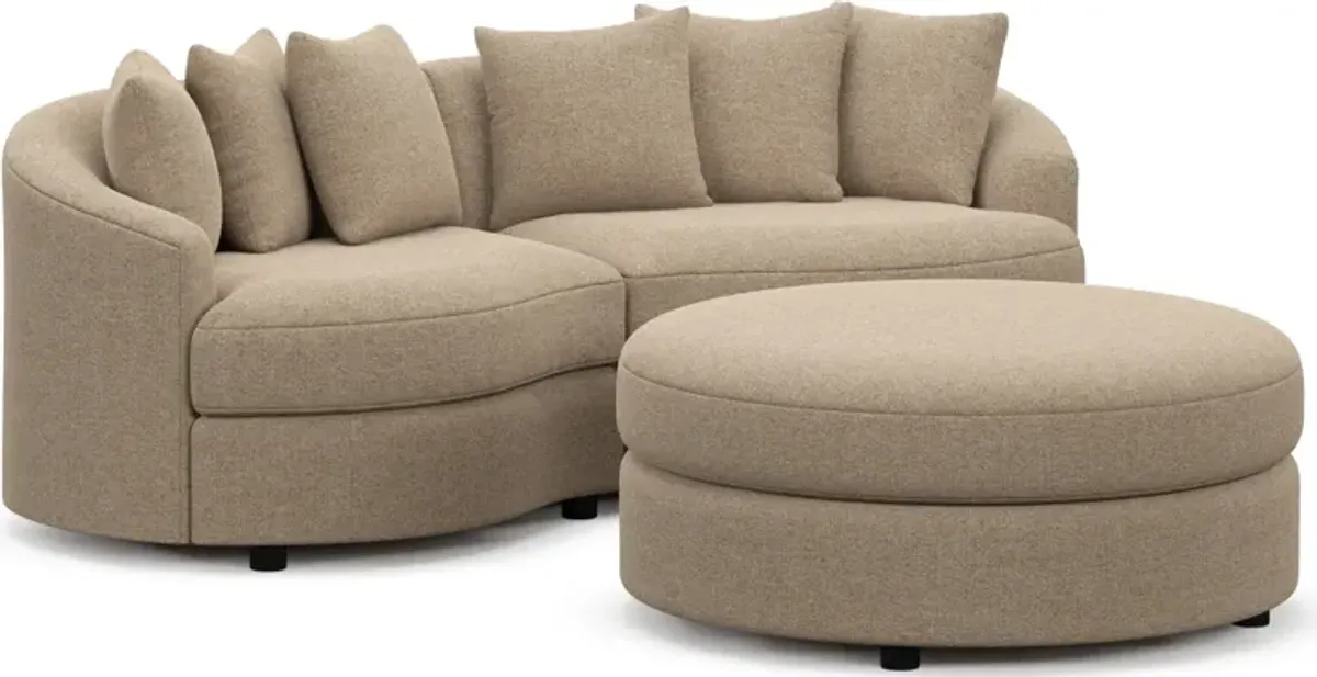 Allegra Foam Comfort 2-Piece Sectional and Ottoman - Liv Wicker