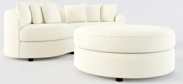Allegra Foam Comfort 2-Piece Sectional and Ottoman - Fincher Ivory