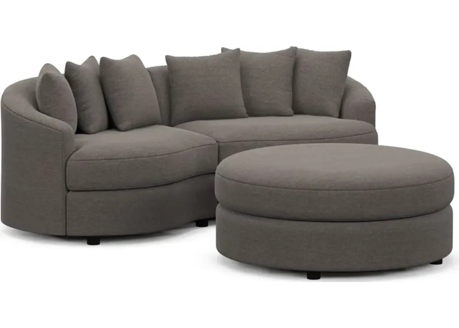 Allegra Foam Comfort 2-Piece Sectional and Ottoman - Presidio Steel