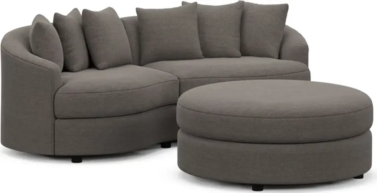 Allegra Foam Comfort 2-Piece Sectional and Ottoman - Presidio Steel