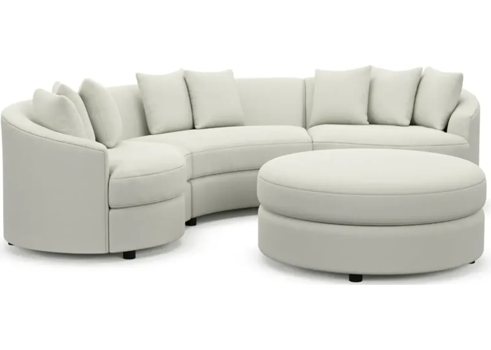 Allegra Foam Comfort 3-Piece Sectional and Ottoman - Liv Arctic