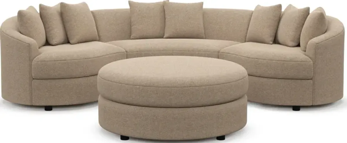 Allegra Foam Comfort 3-Piece Sectional and Ottoman - Liv Wicker