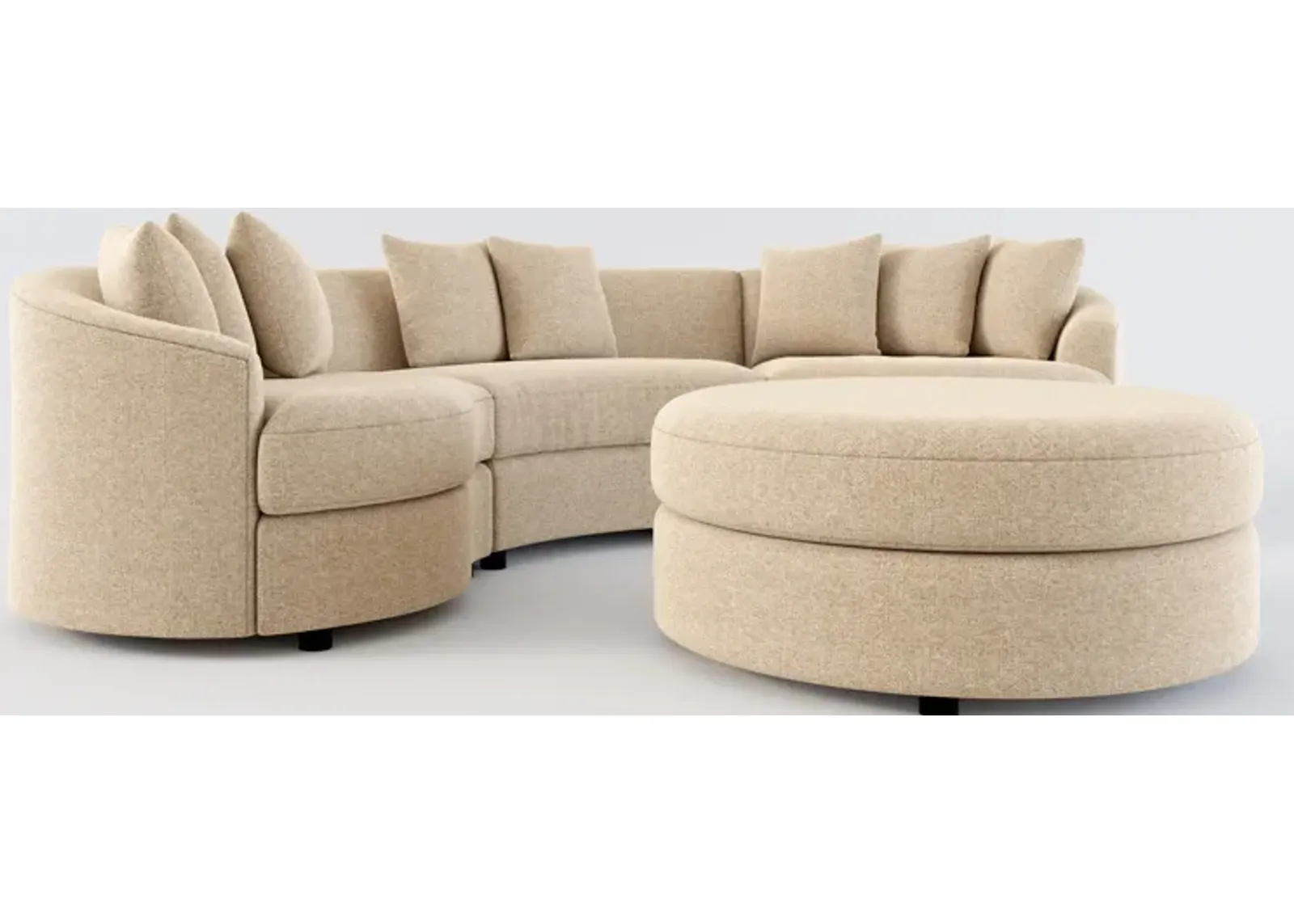 Allegra Foam Comfort 3-Piece Sectional and Ottoman - Liv Wicker