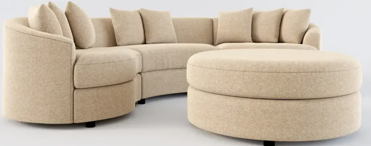 Allegra Foam Comfort 3-Piece Sectional and Ottoman - Liv Wicker