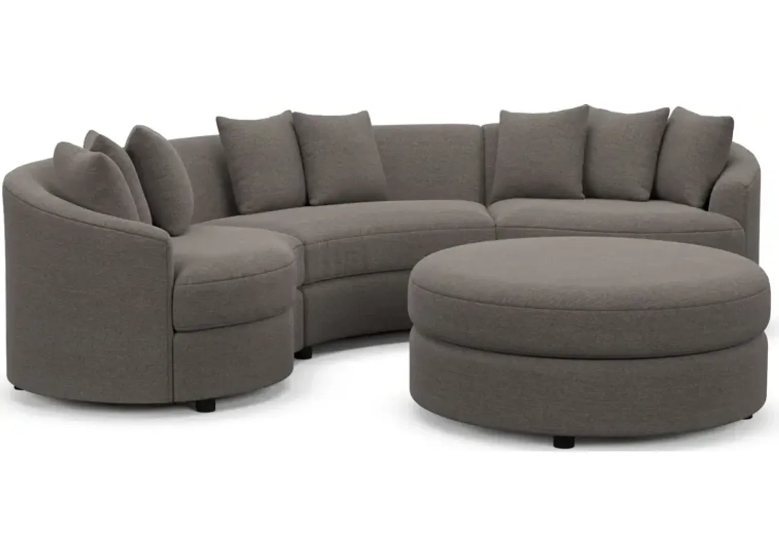 Allegra Foam Comfort 3-Piece Sectional and Ottoman - Presidio Steel