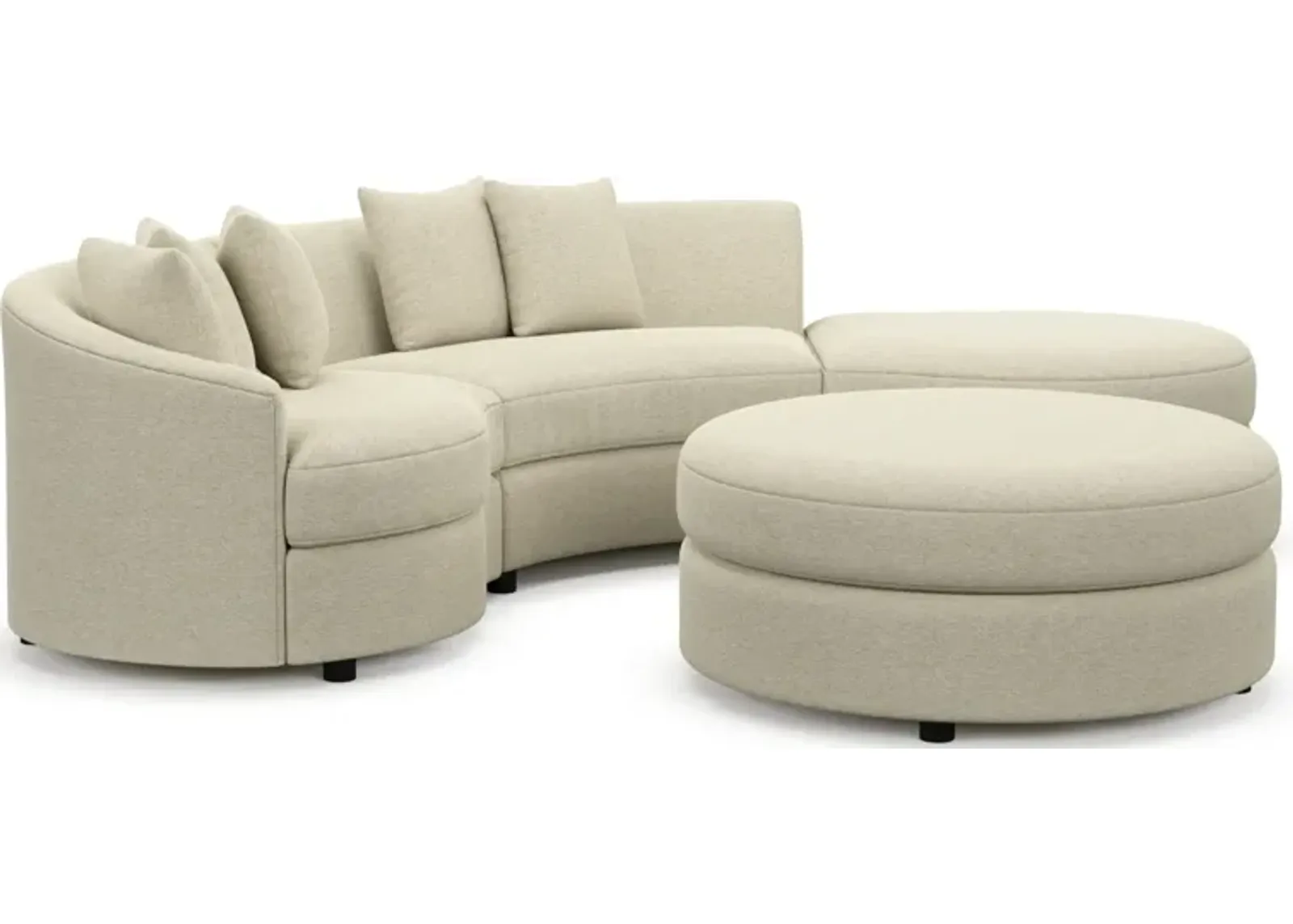 Allegra Foam Comfort 3-Piece Sectional with Right-Facing Chaise and Ottoman - Bridger Shell