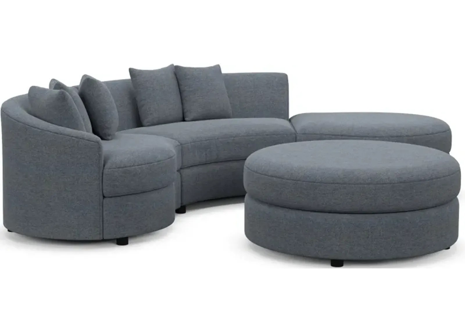 Allegra Foam Comfort 3-Piece Sectional with Right-Facing Chaise and Ottoman - Bridger Navy