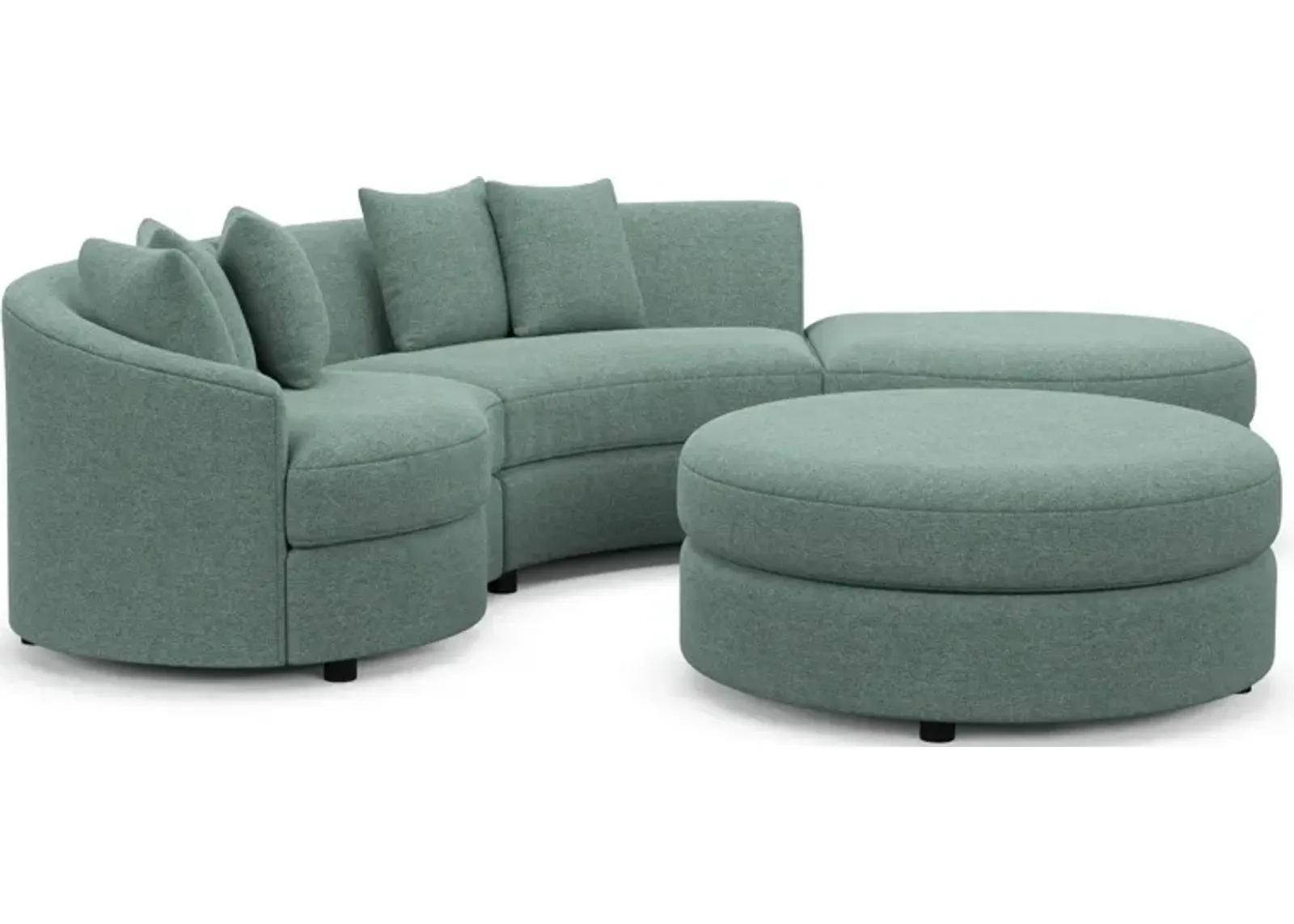 Allegra Foam Comfort 3-Piece Sectional with Right-Facing Chaise and Ottoman - Bridger Jade