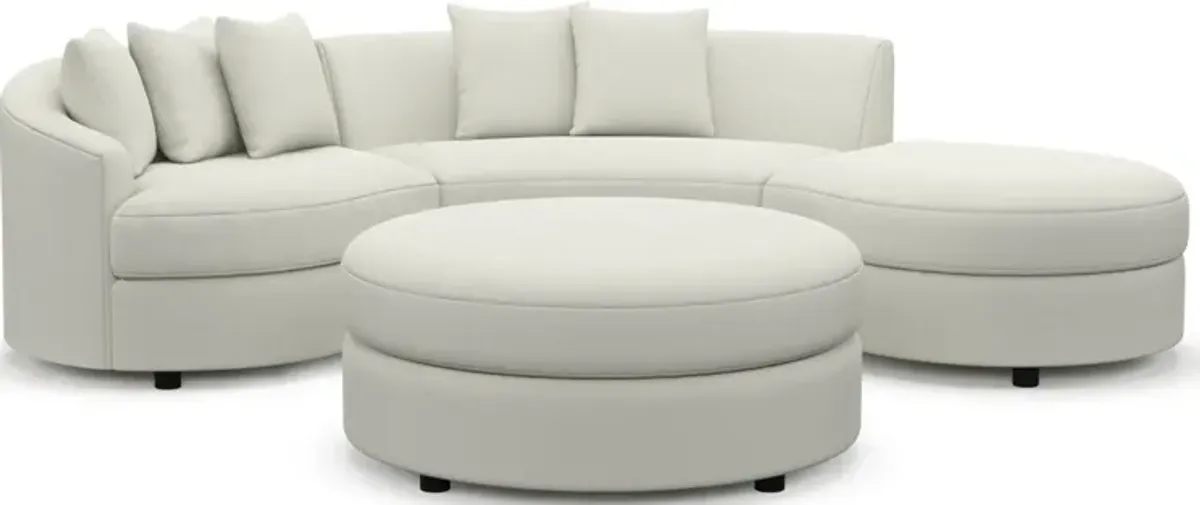 Allegra Foam Comfort 3-Piece Sectional with Right-Facing Chaise and Ottoman - Liv Arctic