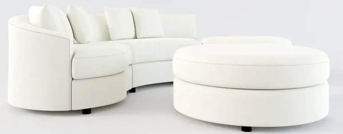 Allegra Foam Comfort 3-Piece Sectional with Right-Facing Chaise and Ottoman - Liv Arctic