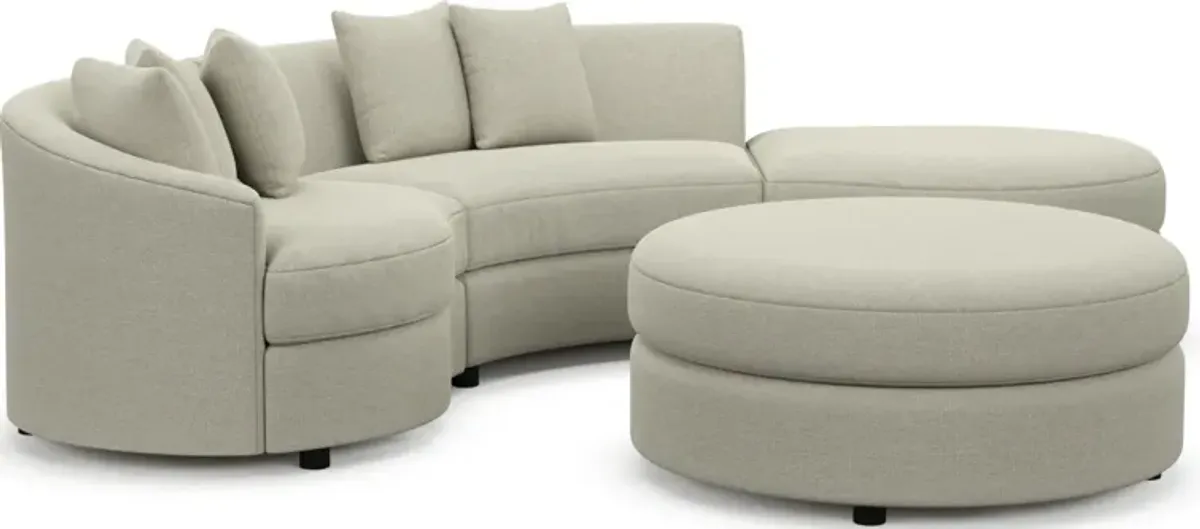 Allegra Foam Comfort 3-Piece Sectional with Right-Facing Chaise and Ottoman - Liv Dove