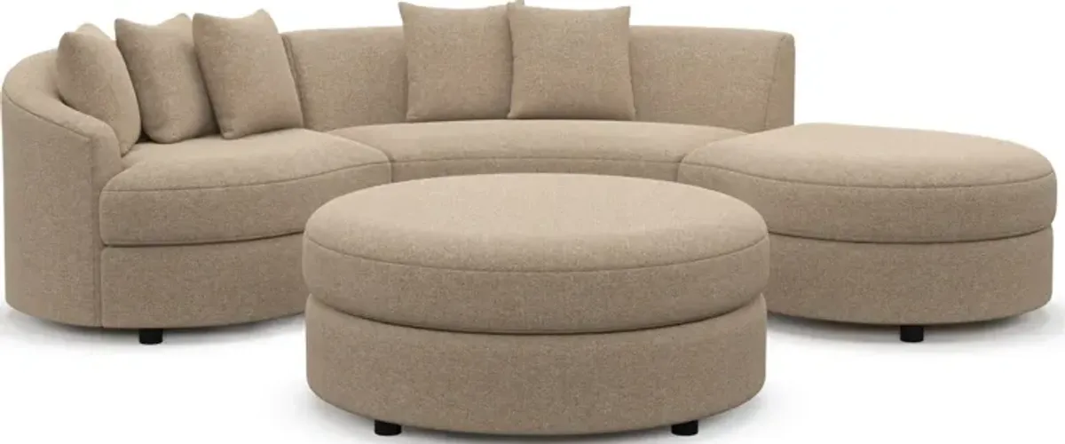 Allegra Foam Comfort 3-Piece Sectional with Right-Facing Chaise and Ottoman - Liv Wicker