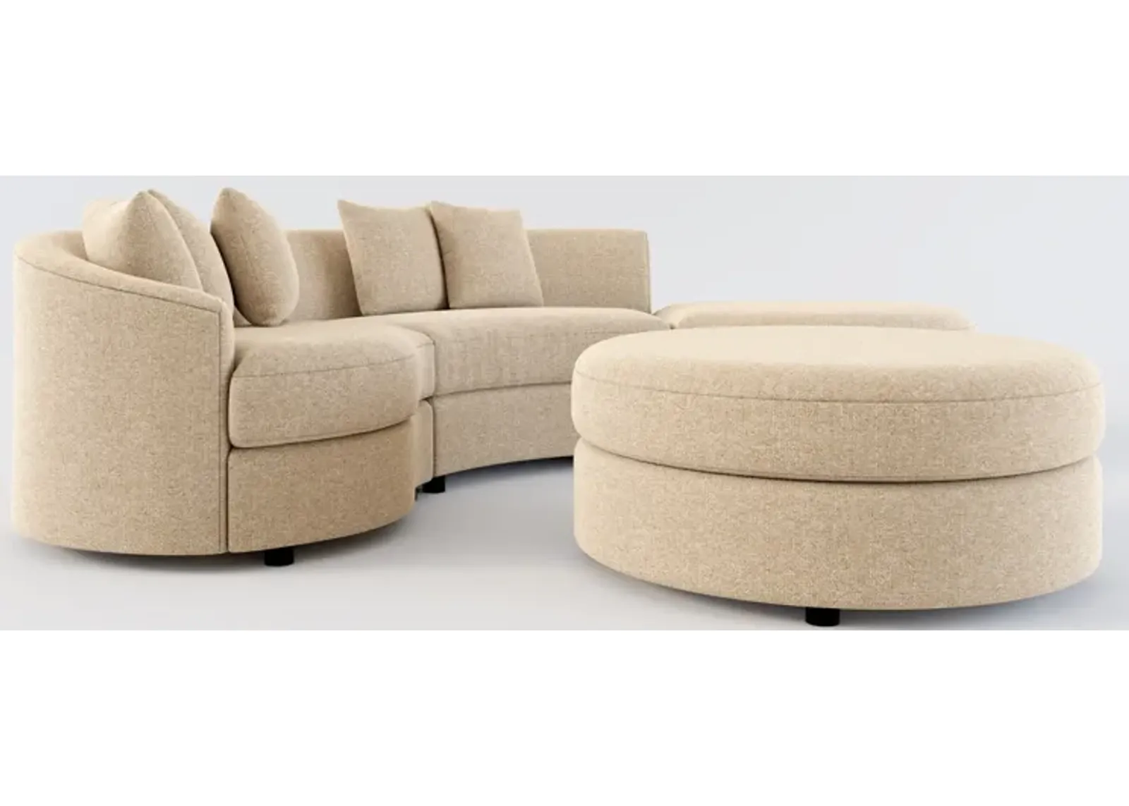 Allegra Foam Comfort 3-Piece Sectional with Right-Facing Chaise and Ottoman - Liv Wicker