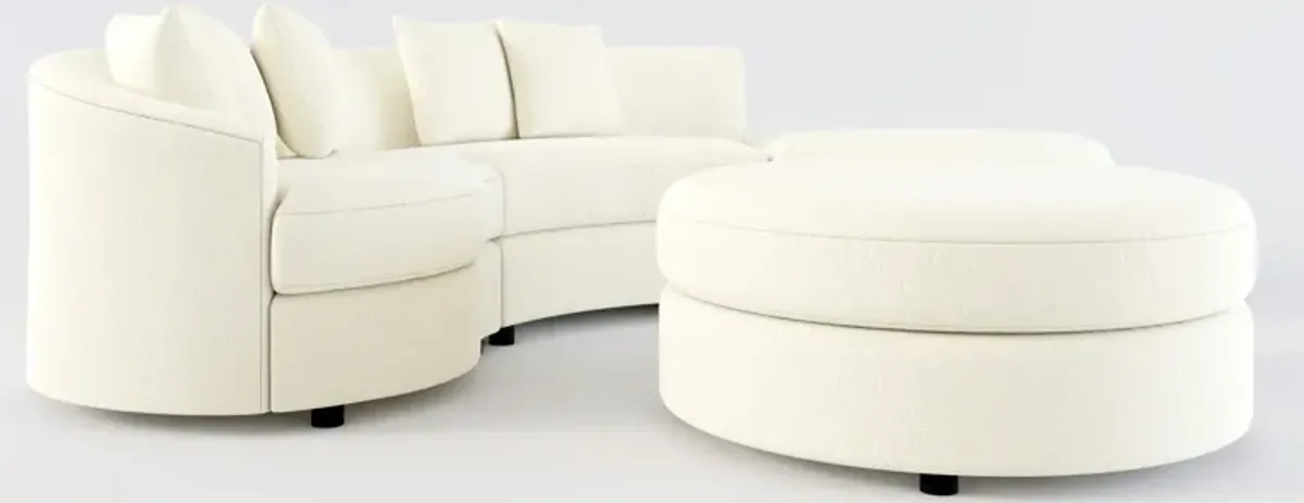 Allegra Foam Comfort 3-Piece Sectional with Right-Facing Chaise and Ottoman - Fincher Ivory