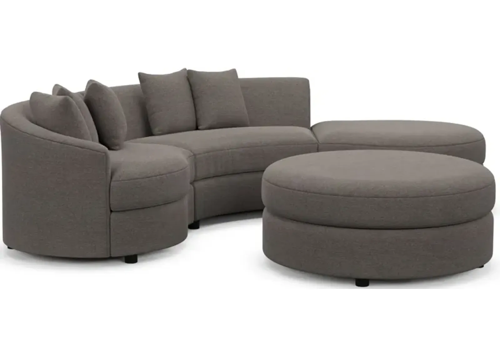 Allegra Foam Comfort 3-Piece Sectional with Right-Facing Chaise and Ottoman - Presidio Steel