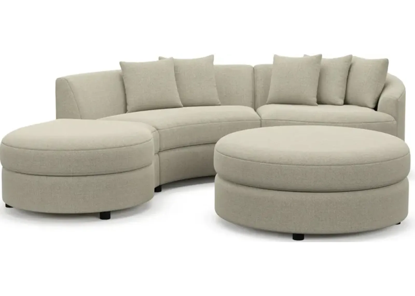 Allegra Foam Comfort 3-Piece Sectional with Left-Facing Chaise and Ottoman - Broderick Charcoal