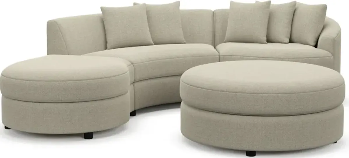 Allegra Foam Comfort 3-Piece Sectional with Left-Facing Chaise and Ottoman - Broderick Charcoal