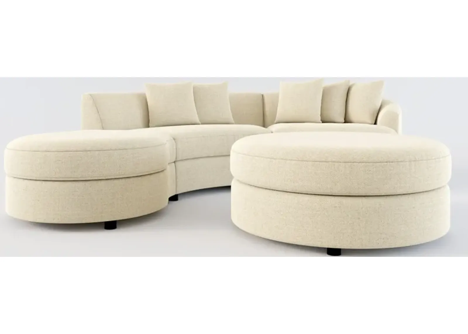 Allegra Foam Comfort 3-Piece Sectional with Left-Facing Chaise and Ottoman - Broderick Sand