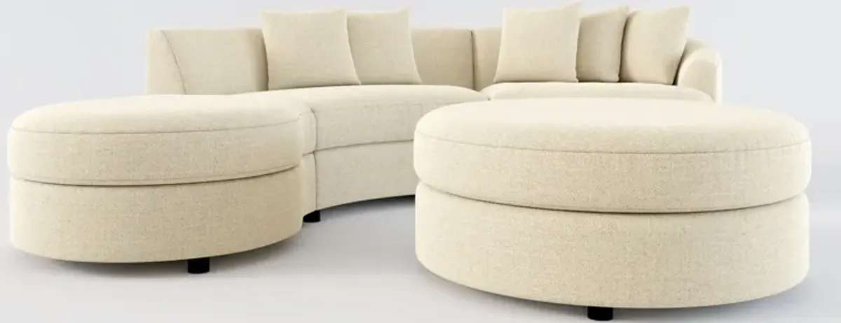 Allegra Foam Comfort 3-Piece Sectional with Left-Facing Chaise and Ottoman - Broderick Sand