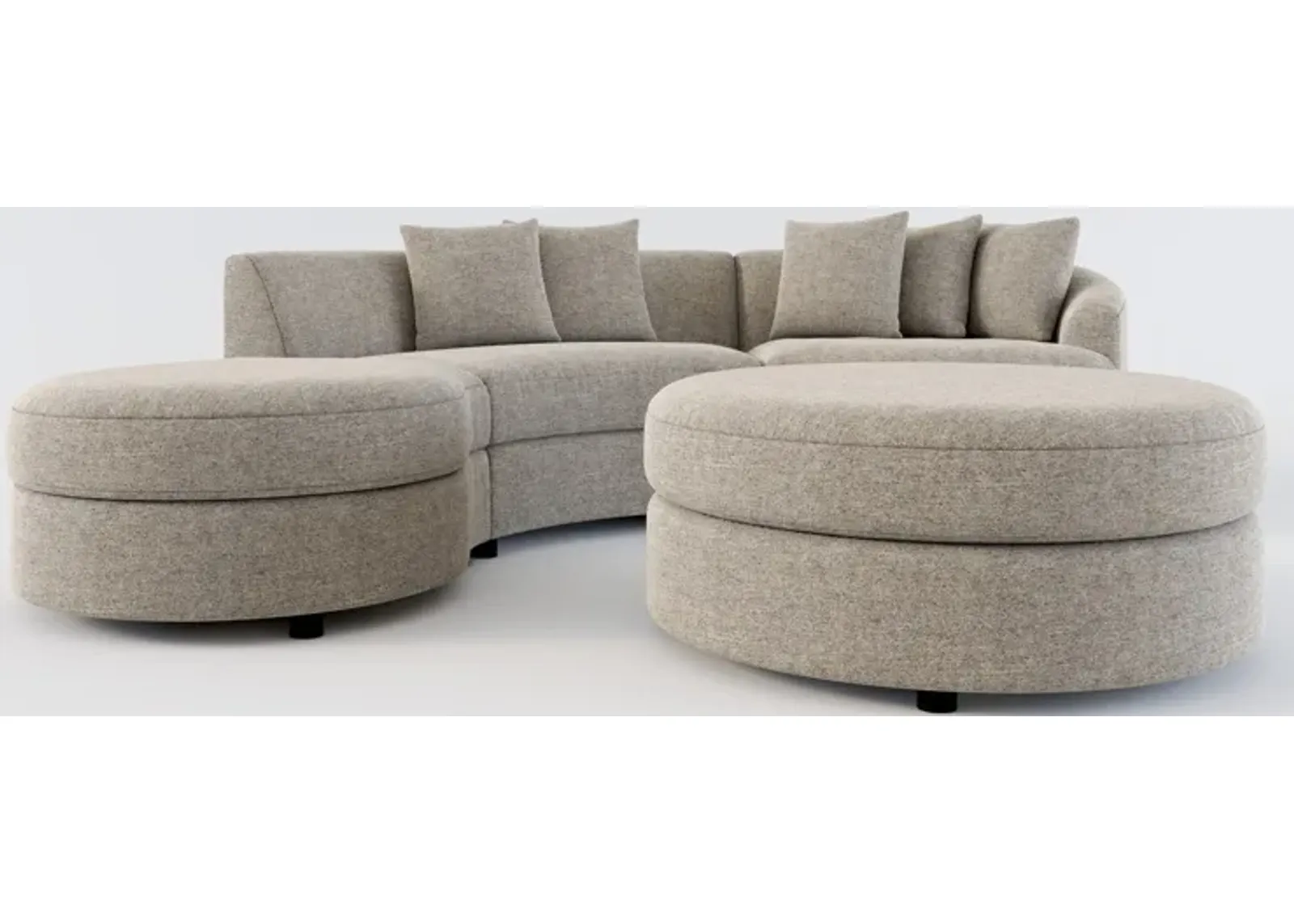 Allegra Foam Comfort 3-Piece Sectional with Left-Facing Chaise and Ottoman - Bridger Metal