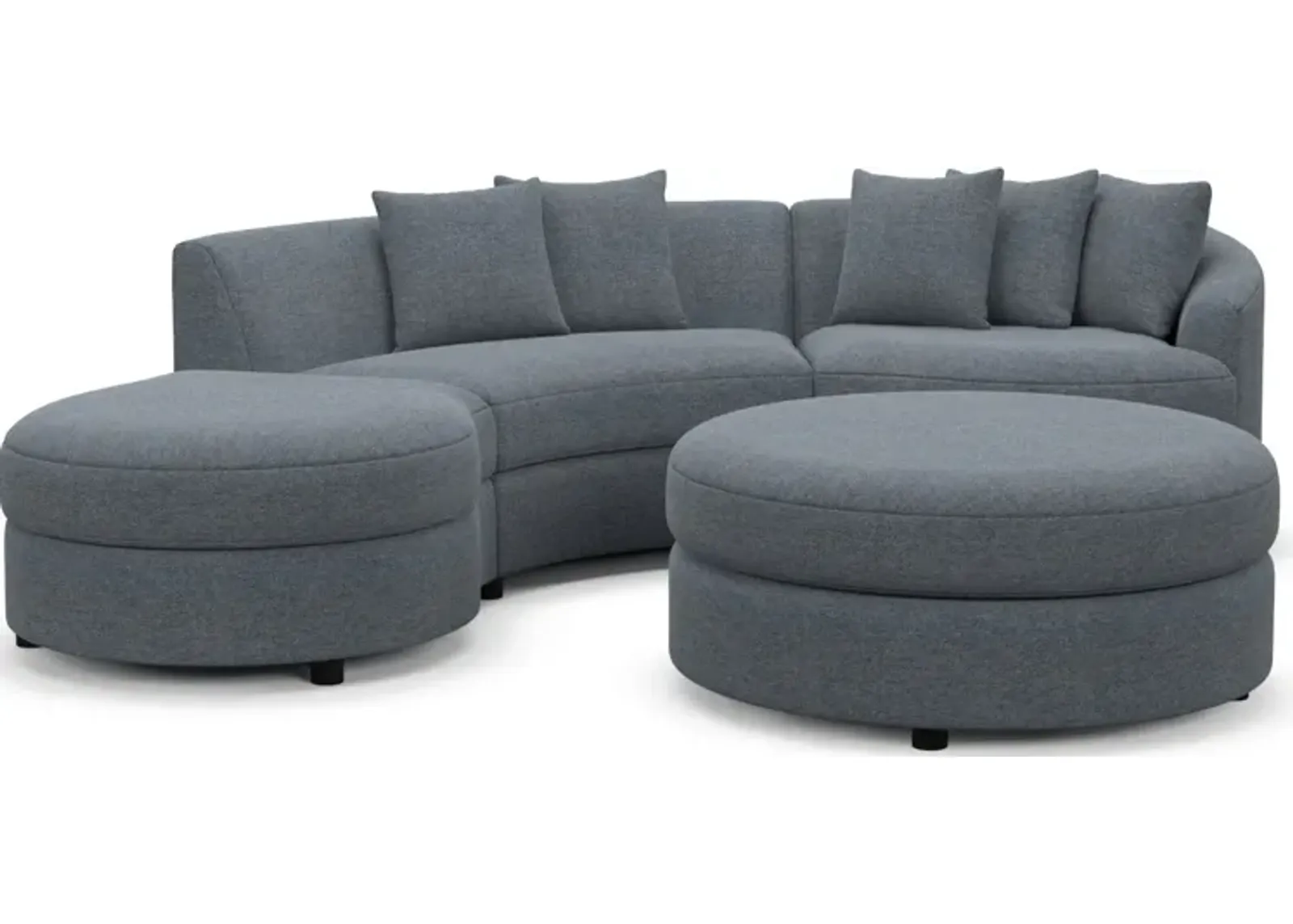 Allegra Foam Comfort 3-Piece Sectional with Left-Facing Chaise and Ottoman - Bridger Navy